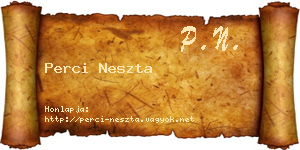 Perci Neszta névjegykártya